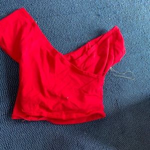 Red crossover crop top